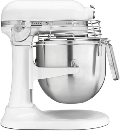 KitchenAid KSMC895WH 8-Quart Commercial Countertop Mixer with Bowl-Guard, 10-Speed, Gear-Driven, White