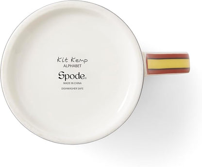 Spode Kit Kemp 12oz Mug, O Initial - Fine China Coffee Cup with Floral Alphabet Design, Custom Letter Mug for Unique Gift Giving - Personalized Kitchen Drinkware, Dishwasher Safe & Stylish