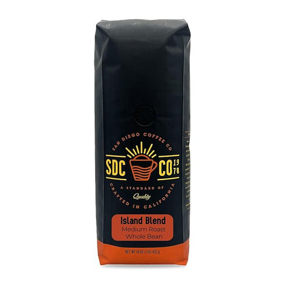 San Diego Coffee Island Blend, Medium Roast, Whole Bean Coffee, 16-Ounce Bag Café en grano tostado