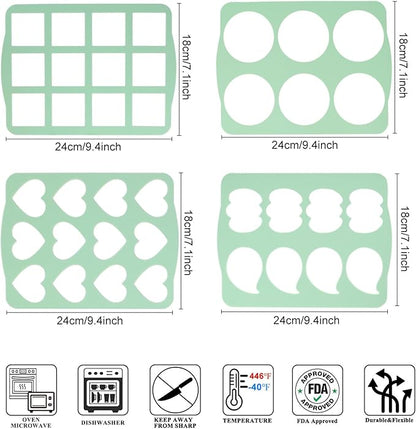QELEG 4Pcs Cookie Molds Chocolate Chablon Cookies Stencil Mold Set for Cake Decoration QLG116/120HBGJ2393/2396