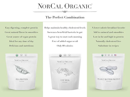 NorCal Organic Oat Milk Powder - 2lbs Bulk | 100% Vegan, UNFLAVORED | Pure Organic Oats from Canadian Farms