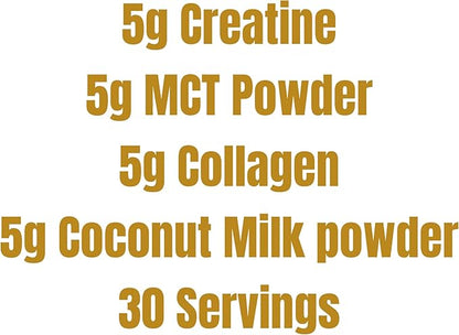 CreaFuel Creatine Collagen MCT Coconut Coffee Creamer Powder Sugar Free Keto and Paleo Friendly Supplement for Muscle Energy Brain Health Skin and Joint Support 30 Servings