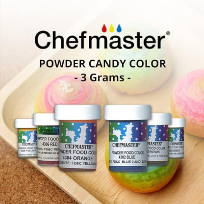 Chefmaster Green Dry Powder Candy Color | Vibrant Shades | Chocolate, Macarons, Fondant | Decorating | Professional-Grade Dye | Easy-to-Use | Manufactured in USA | 3 grams