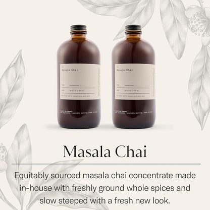 Dona Original Masala Chai Concentrate, Small-Batch, Single-Origin Spices, Hot or Iced Chai, 16 Fl Ounce Bottles (Pack of 2) (Standard, 32, Fl Oz)