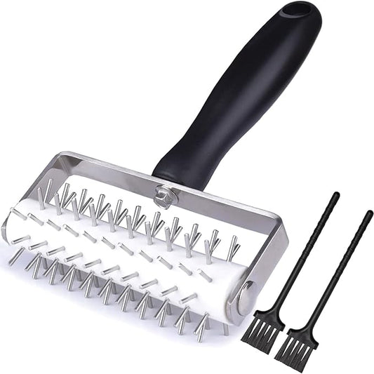 Pizza Dough Docker Roller Stainless Steel, Pin Puncher Dough Hole Maker, Docking Tool for Pizza Pie Cookie Pastry Bread
