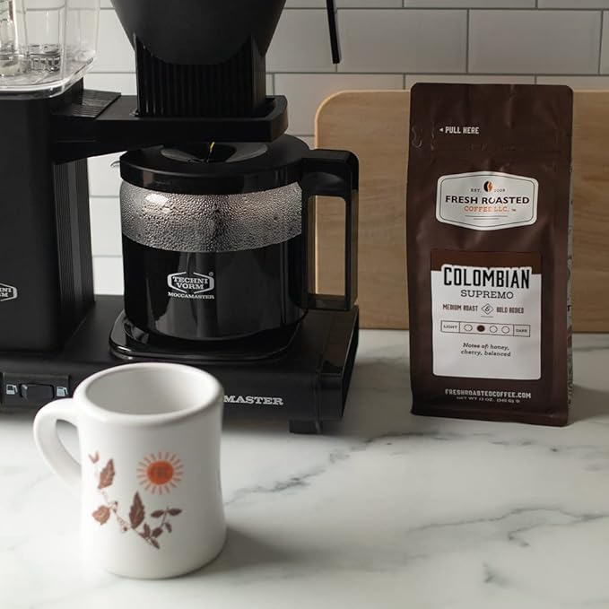 Fresh Roasted Coffee,100% Colombian, 12 oz, Medium Roast, Kosher, Whole Bean