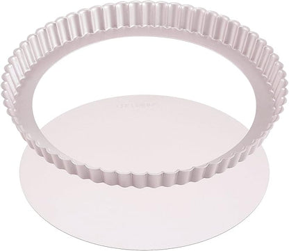 CHEFMADE 11-Inch Round Tart Pan with Removable Loose Bottom, Non-Stick Carbon Steel Quiche Pan for Oven Baking (Champagne Gold)