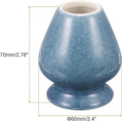 HARFINGTON Ceramic Chasen Stand 70mm Matcha Whisk Holder Teas Set Whisks Stand Traditional Matcha Tea Chasen Holder Tea Set Accessories for Tea Tasting, Blue