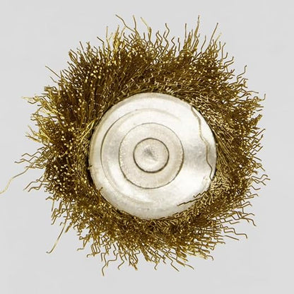 20PCS Brass Wire Brushes - Metal Rust Removal, Cleaning, and Polishing - 25mm Diameter, 1/8″ (3mm) Shaft - Removes Burrs, Dust, and Oxide Layer - Handles Rough Surfaces - Rotary Tool Accessories