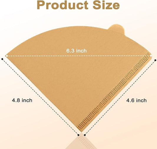 Coffee Filters, Cone Coffee Filters Size 02, 1-4 Cups, 200 Count, 2 Cone Filter for Pour Over and Drip Coffee Maker, Natural Brown Unbleached