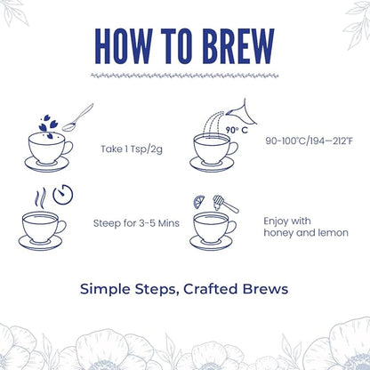 BLUE TEA - Flower Tea Combo - 5.64 Oz (Pack of 5) | Butterfly Pea, Rose, Hibiscus, Chamomile, Lavender | VARIETY PACK | Caffeine Free - Non-Bitter - Herbal Tea - Flower Based | Pet Jar Pack
