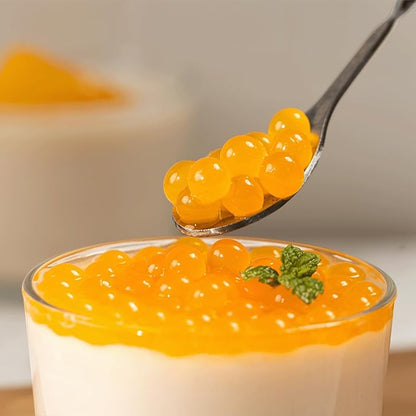 Tea Zone [1 Pound] Mango Popping Pearls, Bursting Pearls for Teas, Shakes, Smoothies, Dessert Toppings