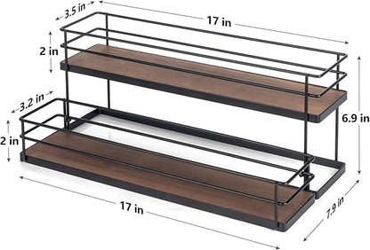10 Bottle Capacity Coffee Syrup Organizer 2 Tier Coffee Syrup Stand Shelf for Coffee Bar Kitchen Small Wine Rack for Bar Family Storage for Syrup Wine Dressing