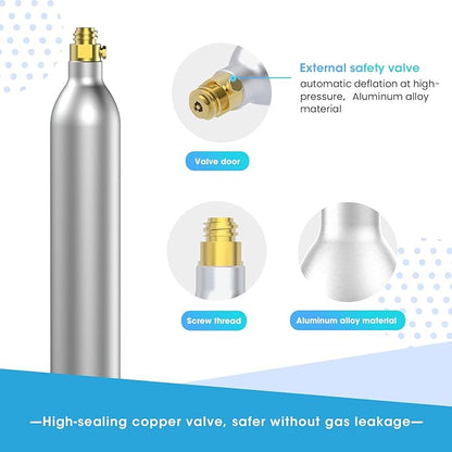 PA SONG 60L Co2 Carbonator Compatible with Sodastream Appliances [NOT FOR ART & TERRA],14.5oz, Set of 3