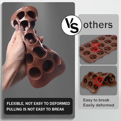 Peanut Butter Cup Mold Fat Bomb Molds, Walfos Silicone Candy Mold-Perfect for Keto Fat Bomb, Candy, Dark Chocolate, Mini Peanut Butter Cup, Set of 3