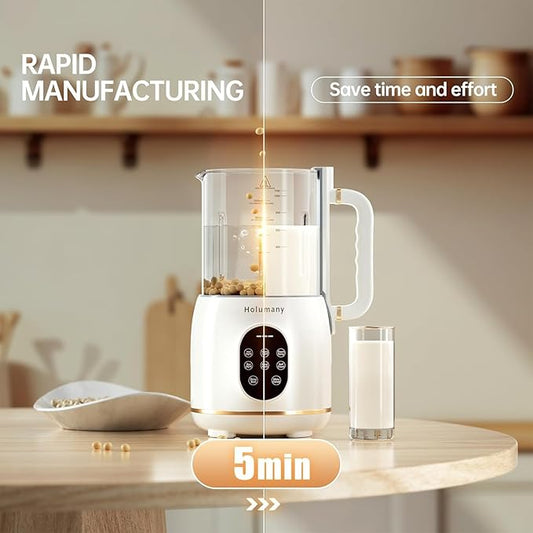 35oz Nut Milk Maker Machine - 8-in-1 Auto Programs for Almond, Oat, Soy Milk, with 18H Delay Start | 60s Self-Clean | Quiet Operation