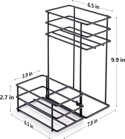 4 Bottle Coffee Syrup Organizer Coffee Syrup Rack for Coffee Bar Kitchen Small Wine Rack for Bar Family Storage for Syrup Wine Dressing