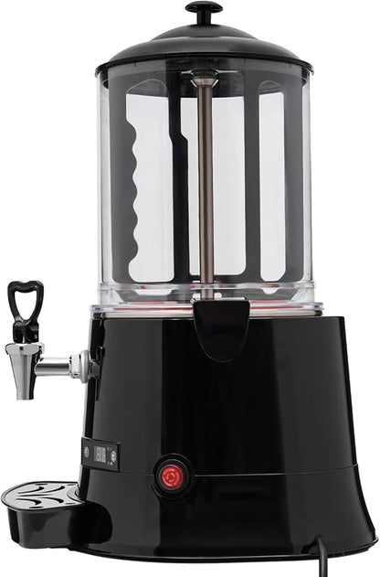 10L Commercial Hot Chocolate Machine Maker,110V Hot Chocolate Melting Machine,Temperature Adjustable Hot Beverage Warmer Dispenser for Chocolate Coffee Milktea (Black)