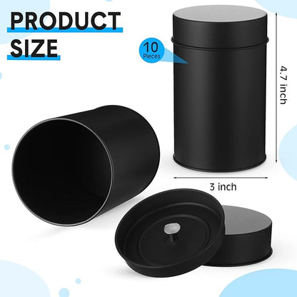 Zopeal 3 Pack Metal Tea Tin Canister with Airtight Double Lids 16 oz Round Tin Can with Lid Double Sealed Small Kitchen Container for Loose Tea Storage Coffee Sugar Candy Herbs and Spices