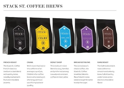 Donut Shop Ground Coffee Beans - Small Batch Medium Roast, Certified Organic - 12 oz - Handcrafted Micro Roast By Stack Street