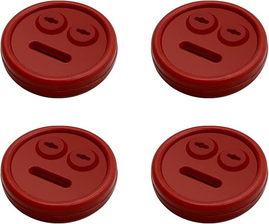 4 Pack Thermometer Meat Probe Red Grommet for Grills, Compatible with Weber 85037 Smokey Mountain Cookers Accessories, and Other Smoer DIY Thermometer Sensor Port