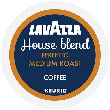 Lavazza House Blend Perfetto, Single-Serve Keurig K-Cup Pods, Medium Roast Coffee, 88-Count Box (4 Packs of 22)
