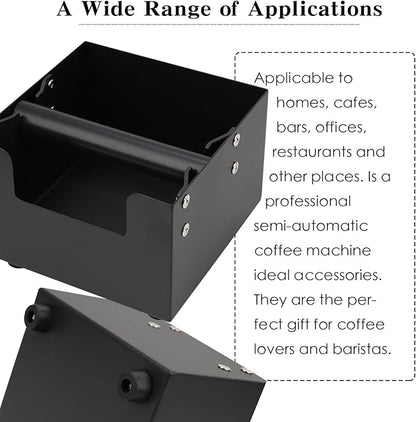 Espresso Knock Box, Stainless Steel Coffee Bag Container, With Steel Bracket And Noise Reducing Rubber Ring (M)
