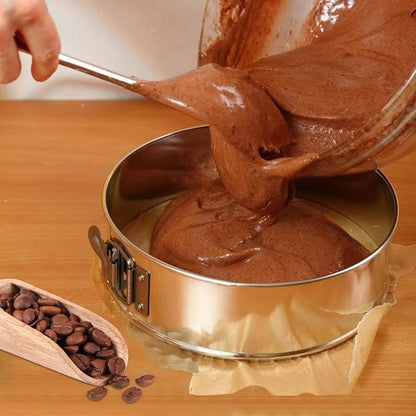 Soro Essentials- 8'' x 3'' Deep Aluminum Round Spring Form Pan- Leak Proof Cheesecake Pan Spring Form Pans with Removable Bottom and Quick Release Latch for Baking Cheesecake Cakes