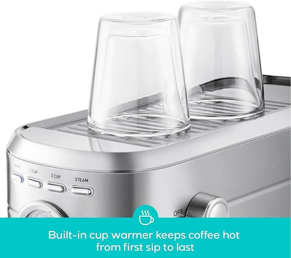 CASABREWS CM5418 Espresso Machine 20 Bar, Compact Espresso Maker with Steam Milk Frother, Stainless Steel Coffee Machine with 34oz Removable Water Tank for Cappuccino, Latte, Silver