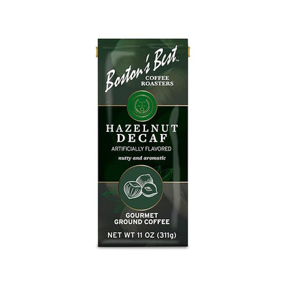 Boston’s Best Coffee - Hazelnut Decaf Gourmet Delicious Medium Roast Nutty Premium Ground Coffee, 11 oz. / 311 g Coffee Bag