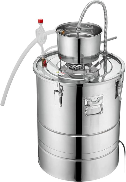 VEVOR Electric Alcohol Still 13Gal/50L,230V/60Hz, Alcohol Distiller, Distillery Kit for Alcohol include Pump & One-way Exhaust Valve & Thermometer