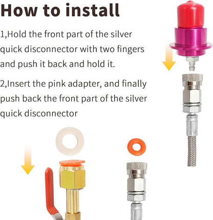 Soda Hose Kit Soda Maker Quick Connect Co2 Adapter with Flow Control Ball Valve Compatible with Gaia Terra DUO Art Soda Machine, 60inch High Pressure Stainless Steel Hose