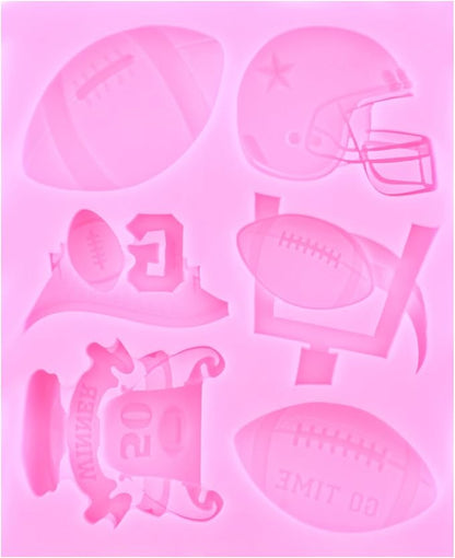 Mujiang Ball Silicone Molds Rugby Football Fondant Molds Sports Theme Molds For Cake Decorating Chocolate Gum Paste Candy Polymer Clay Set Of 3