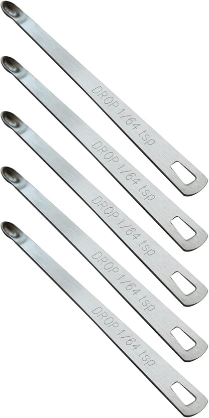 5PCS 1/64 Teaspoon(1/64tsp, 0.08ml, Drop) Single Tiny Measuring Spoon, Small Individual Stainless Steel Measure Spoons Only