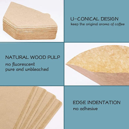 YQL #4 Cone Coffee Filters for Ninja Coffee Maker, 200 Count Coffee Filters 4 Disposable Coffee Filters Fit for for Ninja DualBrew Pro Ninja Coffee Bar Brewer