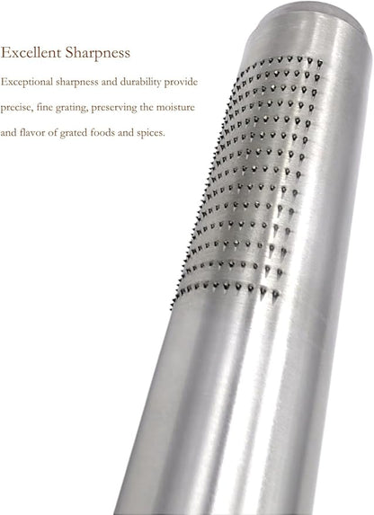 Nutmeg Grater with Silicone Brush & Storage - 18/10 Stainless Steel, Compact Spice & Nut Grinder Tool for Fresh Nutmeg Powder