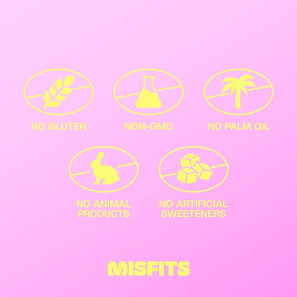 Misfits Vegan Protein Bars, Brownie Batter - Updated Recipe | Plant Based, Low Sugar & Carb, High Fiber Snacks | Pack of 12