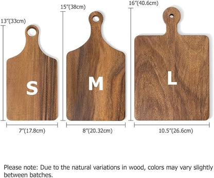 callie Personalized Cutting Board with Monogrammed Name, Wooden Kitchen Cutting Boards with Handle, Reversible Cheese Serving Tray, Housewarming Gifts for Family