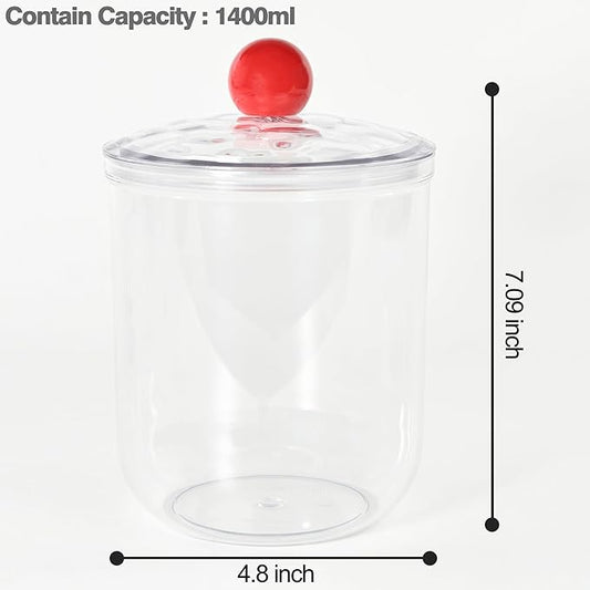 Coffee Pod Holder with Lid,Clear Plastic K Cup Organizer Holder Coffee Capsule Filter Storage Container Home or Office Counter Organizer Bar Accessories With 50Pcs Stickers-1400ml