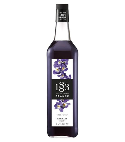 1883 Violet Syrup for Drinks, Made in France, 1 Liter Glass Bottle