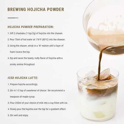 Senbird Premium Hojicha Powder - Japanese Roasted Matcha from Kyoto, Japan - Tea Powder in Airtight Tin (1.06oz/30g)
