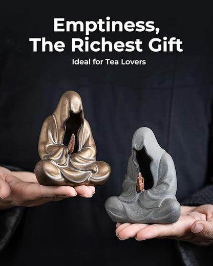 Ceramic Zen Figurine Faceless Tea Pet - Kung Fu Tea Set Accessories, Japanese Decor for Home, Asian Meditation Statue