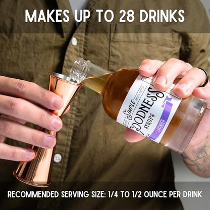 Simple Goodness Sisters Lavender Simple Syrup, USA-Grown Lavender & Organic Pure Cane Sugar, Simple Syrup for Cocktails, Lemonades and more (20 servings)