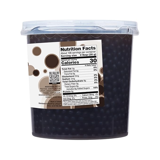 Tea Zone [7 Pounds] Chocolate Popping Pearls for Boba Tea Beverages, Sweets, Ice Cream Topping | B2071