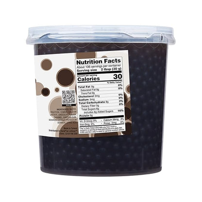 Tea Zone [7 Pounds] Chocolate Popping Pearls for Boba Tea Beverages, Sweets, Ice Cream Topping | B2071