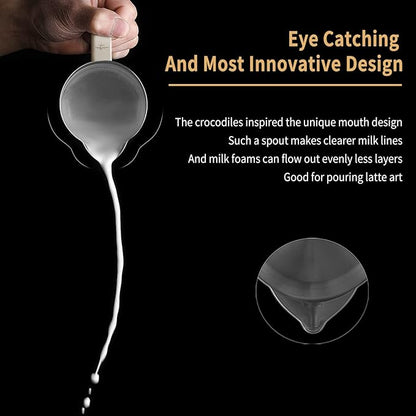 MHW-3BOMBER Milk Frothing Pitcher 16.9oz/500ml Espresso Steaming Pitcher Stainless Steel Frothing Cup Capuccino Latte Art Pitcher, Pink P5017-OS