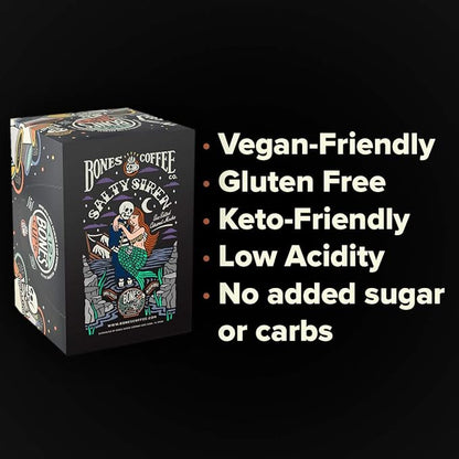 Bones Coffee Company Flavored Coffee Bones Cups Salty Siren Caramel Chocolate | 12ct Single-Serve Coffee Pods Compatible with Keurig 1.0 & 2.0 Keurig Coffee Maker
