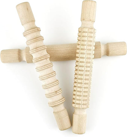 3 pcs 8 Inch Wood Rolling Pin, Great for Children's Play, Arts and Crafts