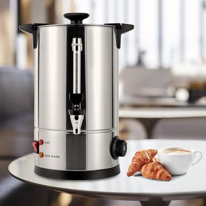 8L/2.11gal Commercial Coffee Urn, Gallon Double Wall Commerical Coffee Maker, 50 Cup Commercial Grade Stainless Steel Percolate Coffee Maker for Events, Offices and Catering