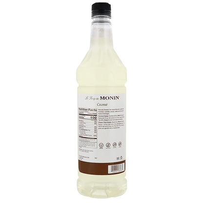 Monin - Coconut Syrup, Creamy Tropical Flavored Syrup, Coffee Syrup, Natural Flavor Drink Mix, Simple Syrup for Coffee, Lemonade, Cocktails, & More, Gluten-Free, Non-GMO, Clean Label (1 Liter, 2-Pack)